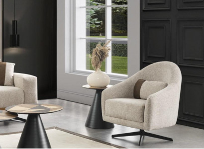 Luxus Sessel Stilvoll Möbel Wohnzimmer Design Drehbar Lounge Club Holz